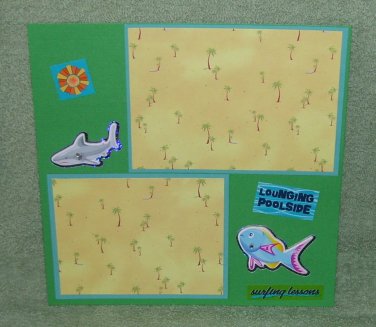 "Surfin Lessons"-Premade Scrapbook Page -8x8 Layout