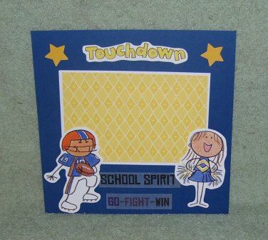 "Touchdown School Spirit"-Premade Scrapbook Page -8x8 Layout