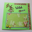 "Wild Ones Monkeys"-Premade Scrapbook Page -8x8 Layout