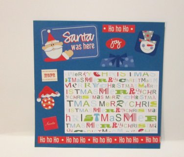 "Santa Was Here"-Premade Scrapbook Page -8x8 Layout