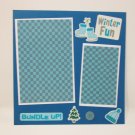 "Winter Fun Bundle Up"-Premade Scrapbook Page -8x8 Layout