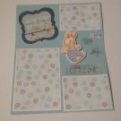 "Welcome Little One Boy a"-Premade Scrapbook Page -8 1/2 x 11"  Layout