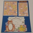 "Welcome To The World Bundle of Joy"-Premade Scrapbook Page -8 1/2 x 11"  Layout