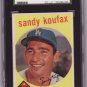 Sandy Koufax 1959 Topps #163 SGC 80 EX/NM