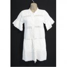 Vintage Mexican Mini Dress White lace Tucking small