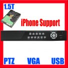 4 Ch Channel H.264 1.5TB HDD Surveillance Security CCTV 120fps DVR System With VGA PTZ Control