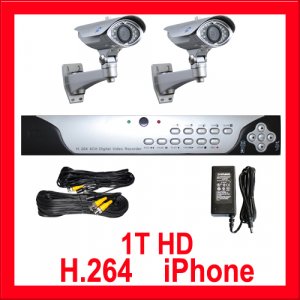 2 Camera H.264 Video CCTV Security Surveillance System