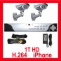 2 Camera H.264 Video CCTV Security Surveillance System