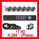 6 Camera 1TB HD CCTV Security Surveillance DVR System