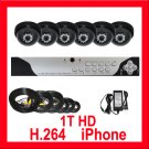 COMPLETE 6 CAMERA VIDEO SURVEILLANCE SECURITY SYSTEM