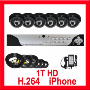 COMPLETE 6 CAMERA VIDEO SURVEILLANCE SECURITY SYSTEM