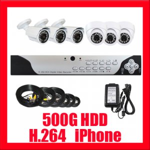 COMPLETE 6 CAMERA VIDEO SURVEILLANCE SECURITY SYSTEM