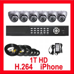 COMPLETE 6 CAMERA VIDEO SURVEILLANCE SECURITY SYSTEM