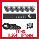 COMPLETE 6 CAMERA VIDEO SURVEILLANCE SECURITY SYSTEM