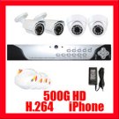 4 Camera H.264 Video CCTV Security Surveillance System