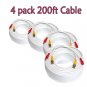 4x200' BNC Video Power Cable 4 Security CCTV DVR System