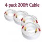 4x200' BNC Video Power Cable 4 Security CCTV DVR System