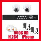 2 Camera Security H.264 Video CCTV Surveillance System