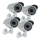 (4) SONY CCD WHITE OUTDOOR SECURITY CCTV CAMERA SYSTEM