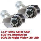 (2) 1/3" Sony CCD 30 IR LED Vandal Weather Proof Camera