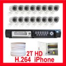 16 CH 2TB CCTV SECURITY DVR SYSTEM VARI VOCAL LENS