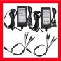 (2) AC/DC Power Adapter 12V 3Amp 1 to 4 Power Splitters
