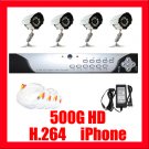 4 Camera H.264 Surveillance CCTV Security DVR System