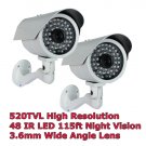 (2) 1/3" Sony CCD 520TVL High Performance IR LED Camera