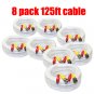 8 PACK 125FT POWER VIDEO CCTV BNC SECURITY CAMERA CABLE