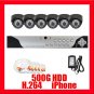COMPLETE 6 CAMERA SURVEILLANCE SECURITY SYSTEM BLK DOME