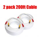 (2) 200 FT PREMADE SIAMESE CABLE CCTV CAMERA DVR SYSTEM