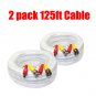 2 PACK 125FT POWER VIDEO CCTV BNC SECURITY CAMERA CABLE