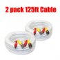 2 PACK 125FT POWER VIDEO CCTV BNC SECURITY CAMERA CABLE