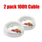 (2) 100 FT PREMADE SIAMESE CABLE CCTV CAMERA DVR SYSTEM