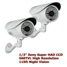 (2) 1/3" Sony CCD 48 IR LED Vandal Weather Proof Camera