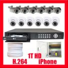 16 CH DVR + 12 CAMERAS SURVEILLAN​​CE SECURITY SYSTEM