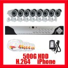 8 COMPLETE DVR CAMERA SURVEILLANCE SYSTEM 48Leds