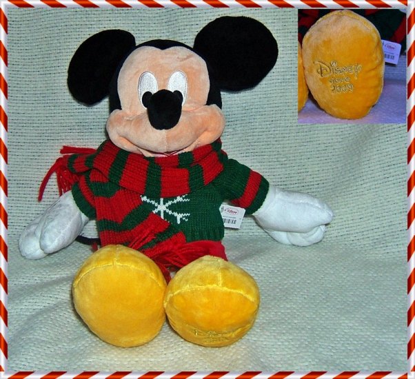 disney store christmas mickey plush