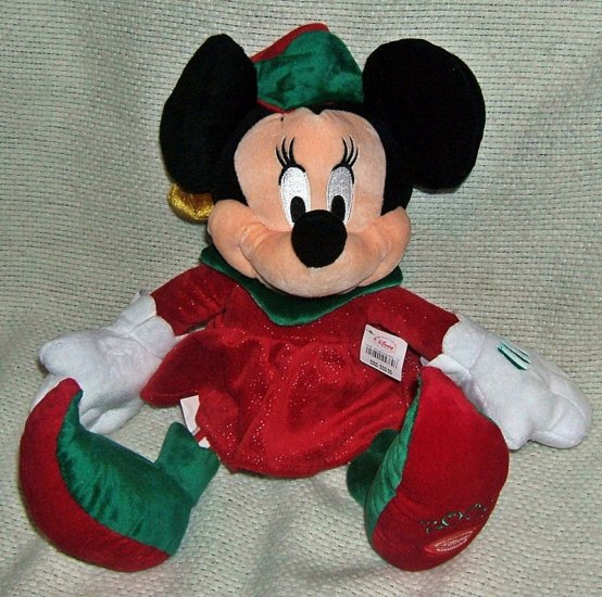 Disney Store Christmas Elf Minnie Plush 16" ~ NEW