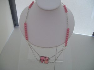 Item number 028: Pink cat eye necklace