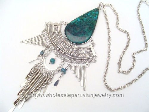 10 MIXED SEMI-PRECIOUS STONE AMULET INCA NECKLACES HANDMADE WHOLESALE PERUVIAN JEWELRY ART