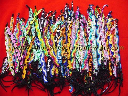 35 COLORFUL FRIENDSHIP BRACELETS HANDMADE PERUVIAN JEWELRY WHOLESALE ART