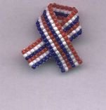 Beaded Awareness Ribbon - Patriotic & More
