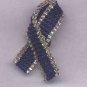Beaded Awareness Ribbon - Blue & Gold - Colon Cancer