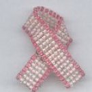 Beaded Awareness Ribbon - Light Pink With Pink Trim