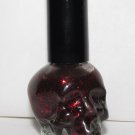 Skull (Blackheart) Nail Polish - Black with Red Glitter NEW