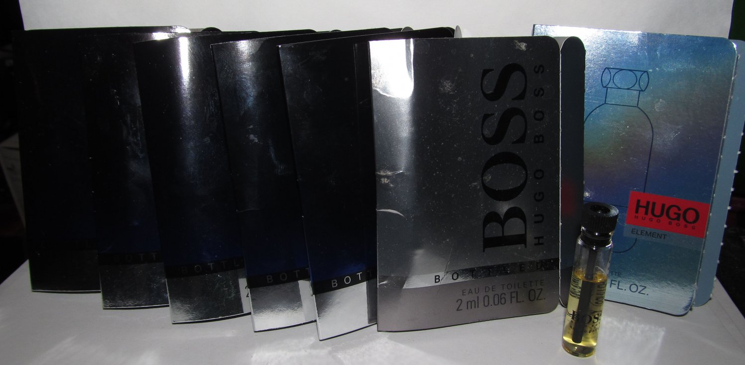 8 Hugo Boss Sample Vial Lot - Bottled, Bottled Night, Intense, Element