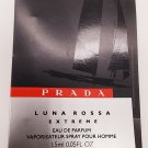 Prada Luna Rossa Extreme Eau de Parfum Vial Sample 0.05 oz - NEW