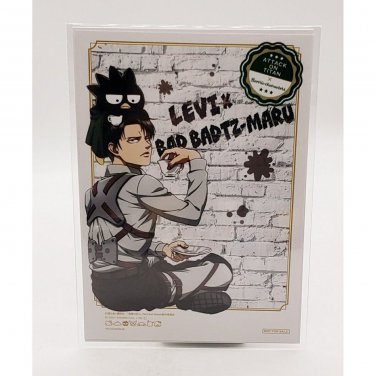 Attack on Titan x Sanrio Levi Ackerman & Badtz-Maru Postcard NEW 