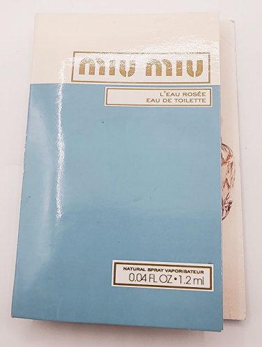 Miu Miu L'Eau Rosee Eau de Toilette Vial Sample 0.04 oz - NEW